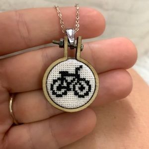 🚲 Bicycle Cross Stitch Necklace 🚲